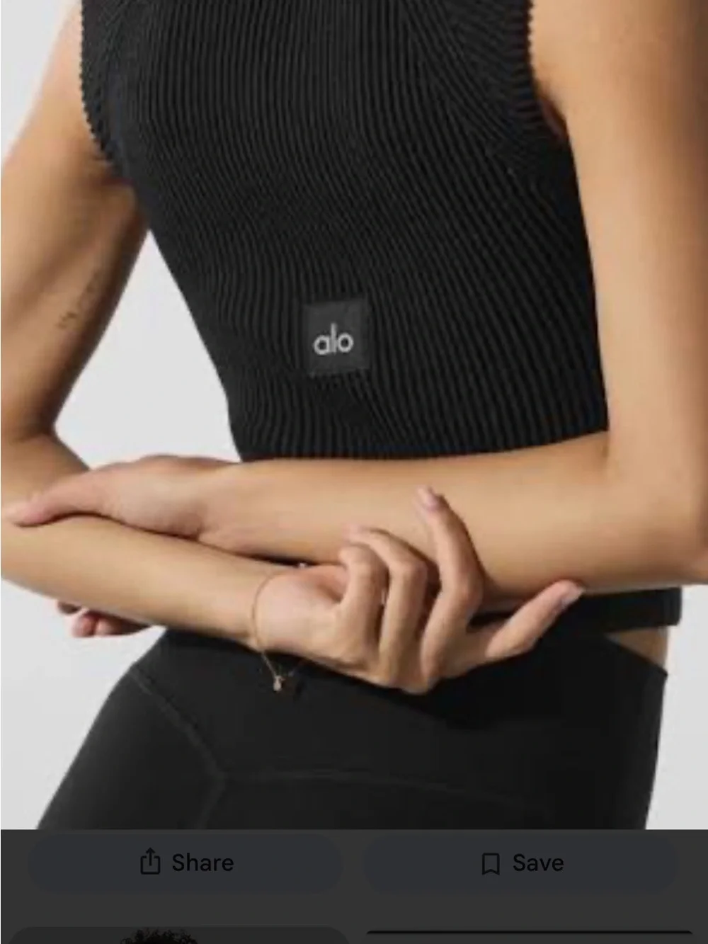ALO Yoga denim knit sleeveless Top in Black